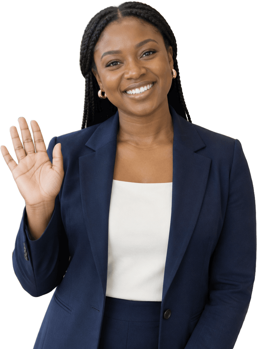 A Floray adviser smiling and waving hello